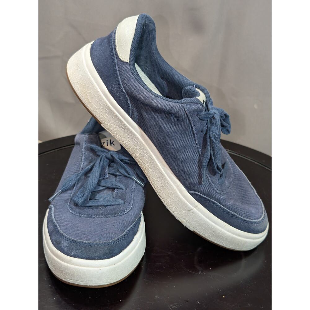 Kizik Shoes Women's 9 Mens 10 Blue Prague Hands Free Sneakers Suede Canvas - Picture 4 of 9